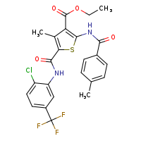 ethyl 5-{[2-chloro-5-(trifluoromethyl)phenyl]carbamoyl}-4-methyl-2-(4-methylbenzamido)thiophene-3-carboxylate