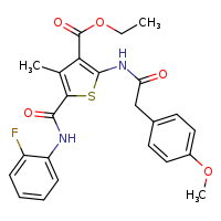 ethyl 5-[(2-fluorophenyl)carbamoyl]-2-[2-(4-methoxyphenyl)acetamido]-4-methylthiophene-3-carboxylate