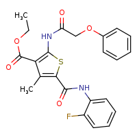ethyl 5-[(2-fluorophenyl)carbamoyl]-4-methyl-2-(2-phenoxyacetamido)thiophene-3-carboxylate