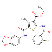 ethyl 5-[(2H-1,3-benzodioxol-5-yl)carbamoyl]-2-(2-fluorobenzamido)-4-methylthiophene-3-carboxylate