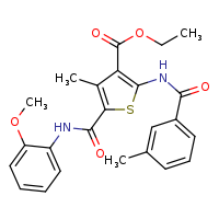 ethyl 5-[(2-methoxyphenyl)carbamoyl]-4-methyl-2-(3-methylbenzamido)thiophene-3-carboxylate