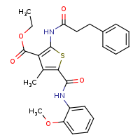ethyl 5-[(2-methoxyphenyl)carbamoyl]-4-methyl-2-(3-phenylpropanamido)thiophene-3-carboxylate