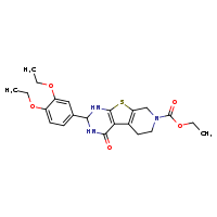 ethyl 5-(3,4-diethoxyphenyl)-3-oxo-8-thia-4,6,11-triazatricyclo[7.4.0.0²,?]trideca-1(9),2(7)-diene-11-carboxylate