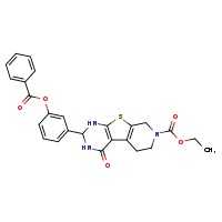 ethyl 5-[3-(benzoyloxy)phenyl]-3-oxo-8-thia-4,6,11-triazatricyclo[7.4.0.0²,?]trideca-1(9),2(7)-diene-11-carboxylate