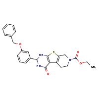 ethyl 5-[3-(benzyloxy)phenyl]-3-oxo-8-thia-4,6,11-triazatricyclo[7.4.0.0²,?]trideca-1(9),2(7)-diene-11-carboxylate
