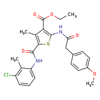 ethyl 5-[(3-chloro-2-methylphenyl)carbamoyl]-2-[2-(4-methoxyphenyl)acetamido]-4-methylthiophene-3-carboxylate