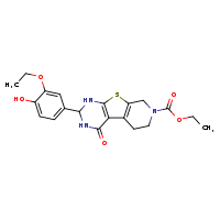 ethyl 5-(3-ethoxy-4-hydroxyphenyl)-3-oxo-8-thia-4,6,11-triazatricyclo[7.4.0.0²,?]trideca-1(9),2(7)-diene-11-carboxylate