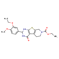ethyl 5-(3-ethoxy-4-methoxyphenyl)-3-oxo-8-thia-4,6,11-triazatricyclo[7.4.0.0²,?]trideca-1(9),2(7)-diene-11-carboxylate