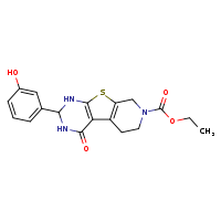 ethyl 5-(3-hydroxyphenyl)-3-oxo-8-thia-4,6,11-triazatricyclo[7.4.0.0²,?]trideca-1(9),2(7)-diene-11-carboxylate