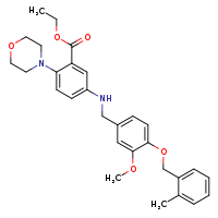ethyl 5-[({3-methoxy-4-[(2-methylphenyl)methoxy]phenyl}methyl)amino]-2-(morpholin-4-yl)benzoate