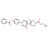 ethyl 5-[4-(benzoyloxy)phenyl]-3-oxo-8-thia-4,6,11-triazatricyclo[7.4.0.0²,?]trideca-1(9),2(7)-diene-11-carboxylate