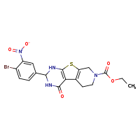 ethyl 5-(4-bromo-3-nitrophenyl)-3-oxo-8-thia-4,6,11-triazatricyclo[7.4.0.0²,?]trideca-1(9),2(7)-diene-11-carboxylate
