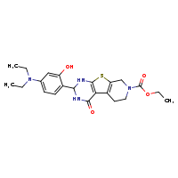ethyl 5-[4-(diethylamino)-2-hydroxyphenyl]-3-oxo-8-thia-4,6,11-triazatricyclo[7.4.0.0²,?]trideca-1(9),2(7)-diene-11-carboxylate