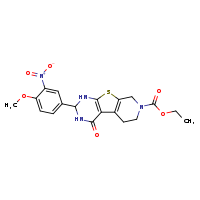 ethyl 5-(4-methoxy-3-nitrophenyl)-3-oxo-8-thia-4,6,11-triazatricyclo[7.4.0.0²,?]trideca-1(9),2(7)-diene-11-carboxylate