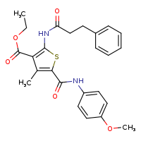 ethyl 5-[(4-methoxyphenyl)carbamoyl]-4-methyl-2-(3-phenylpropanamido)thiophene-3-carboxylate