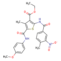 ethyl 5-[(4-methoxyphenyl)carbamoyl]-4-methyl-2-(4-methyl-3-nitrobenzamido)thiophene-3-carboxylate