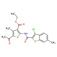 ethyl 5-acetyl-2-(3-chloro-6-methyl-1-benzothiophene-2-amido)-4-methylthiophene-3-carboxylate