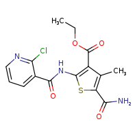 ethyl 5-carbamoyl-2-(2-chloropyridine-3-amido)-4-methylthiophene-3-carboxylate