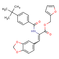 furan-2-ylmethyl (2Z)-3-(2H-1,3-benzodioxol-5-yl)-2-[(4-tert-butylphenyl)formamido]prop-2-enoate