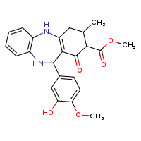 methyl 10-(3-hydroxy-4-methoxyphenyl)-14-methyl-12-oxo-2,9-diazatricyclo[9.4.0.0³,?]pentadeca-1(11),3(8),4,6-tetraene-13-carboxylate