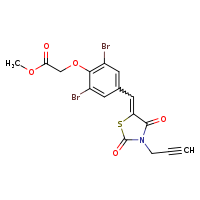 methyl 2-(2,6-dibromo-4-{[(5E)-2,4-dioxo-3-(prop-2-yn-1-yl)-1,3-thiazolidin-5-ylidene]methyl}phenoxy)acetate