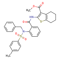 methyl 2-[2-(N-benzyl-4-methylbenzenesulfonamido)benzamido]-4,5,6,7-tetrahydro-1-benzothiophene-3-carboxylate