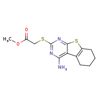 methyl 2-({3-amino-8-thia-4,6-diazatricyclo[7.4.0.0²,?]trideca-1(9),2,4,6-tetraen-5-yl}sulfanyl)acetate