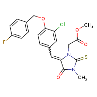 methyl 2-[(5Z)-5-({3-chloro-4-[(4-fluorophenyl)methoxy]phenyl}methylidene)-3-methyl-4-oxo-2-sulfanylideneimidazolidin-1-yl]acetate