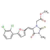 methyl 2-[(5Z)-5-{[5-(2,3-dichlorophenyl)furan-2-yl]methylidene}-3-methyl-4-oxo-2-sulfanylideneimidazolidin-1-yl]acetate