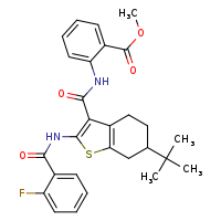 methyl 2-[6-tert-butyl-2-(2-fluorobenzamido)-4,5,6,7-tetrahydro-1-benzothiophene-3-amido]benzoate