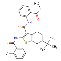 methyl 2-[6-tert-butyl-2-(2-methylbenzamido)-4,5,6,7-tetrahydro-1-benzothiophene-3-amido]benzoate