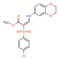 methyl (2E)-2-(4-chlorobenzenesulfonyl)-3-(2,3-dihydro-1,4-benzodioxin-6-ylamino)prop-2-enoate