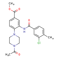 methyl 4-(4-acetylpiperazin-1-yl)-3-(3-chloro-4-methylbenzamido)benzoate
