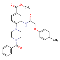 methyl 4-(4-benzoylpiperazin-1-yl)-3-[2-(4-methylphenoxy)acetamido]benzoate