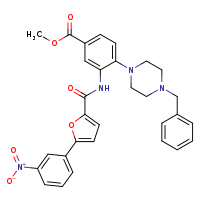 methyl 4-(4-benzylpiperazin-1-yl)-3-[5-(3-nitrophenyl)furan-2-amido]benzoate