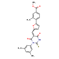 methyl 4-(5-{[(5E)-1-(3,5-dimethylphenyl)-4,6-dioxo-2-sulfanylidene-1,3-diazinan-5-ylidene]methyl}furan-2-yl)-3-methylbenzoate