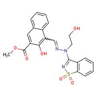 methyl 4-[(E)-[2-(1,1-dioxo-1??,2-benzothiazol-3-yl)-2-(2-hydroxyethyl)hydrazin-1-ylidene]methyl]-3-hydroxynaphthalene-2-carboxylate