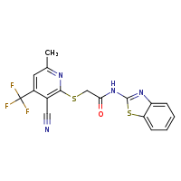 N-(1,3-benzothiazol-2-yl)-2-{[3-cyano-6-methyl-4-(trifluoromethyl)pyridin-2-yl]sulfanyl}acetamide