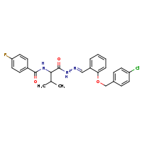 N-(1-{N'-[(E)-{2-[(4-chlorophenyl)methoxy]phenyl}methylidene]hydrazinecarbonyl}-2-methylpropyl)-4-fluorobenzamide