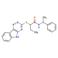 N-(1-phenylethyl)-2-{5H-[1,2,4]triazino[5,6-b]indol-3-ylsulfanyl}butanamide