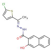 N'-[(1Z)-1-(5-chlorothiophen-2-yl)ethylidene]-3-hydroxynaphthalene-2-carbohydrazide