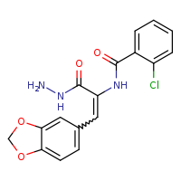 N-[(1Z)-2-(2H-1,3-benzodioxol-5-yl)-1-(hydrazinecarbonyl)eth-1-en-1-yl]-2-chlorobenzamide