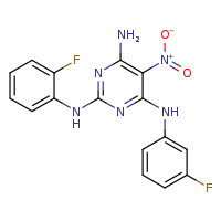 N2-(2-fluorophenyl)-N4-(3-fluorophenyl)-5-nitropyrimidine-2,4,6-triamine