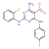 N2-(2-fluorophenyl)-N4-(4-fluorophenyl)-5-nitropyrimidine-2,4,6-triamine