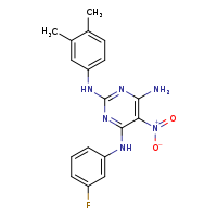 N2-(3,4-dimethylphenyl)-N4-(3-fluorophenyl)-5-nitropyrimidine-2,4,6-triamine