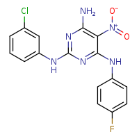 N2-(3-chlorophenyl)-N4-(4-fluorophenyl)-5-nitropyrimidine-2,4,6-triamine