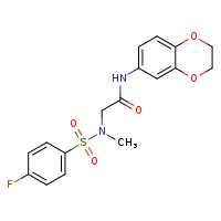 N-(2,3-dihydro-1,4-benzodioxin-6-yl)-2-(N-methyl-4-fluorobenzenesulfonamido)acetamide