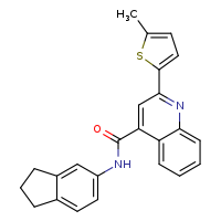 N-(2,3-dihydro-1H-inden-5-yl)-2-(5-methylthiophen-2-yl)quinoline-4-carboxamide