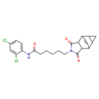N-(2,4-dichlorophenyl)-6-{3,5-dioxo-4-azatetracyclo[5.3.2.0²,?.0?,¹?]dodec-11-en-4-yl}hexanamide