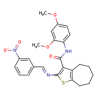 N-(2,4-dimethoxyphenyl)-2-[(E)-[(3-nitrophenyl)methylidene]amino]-4H,5H,6H,7H,8H-cyclohepta[b]thiophene-3-carboxamide